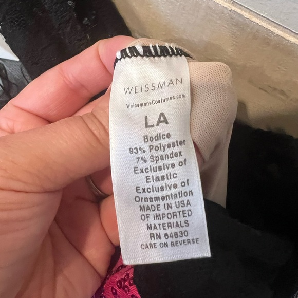 Weissman dance performance costume, pink and black, jazz tap, sequin - Picture 4 of 8